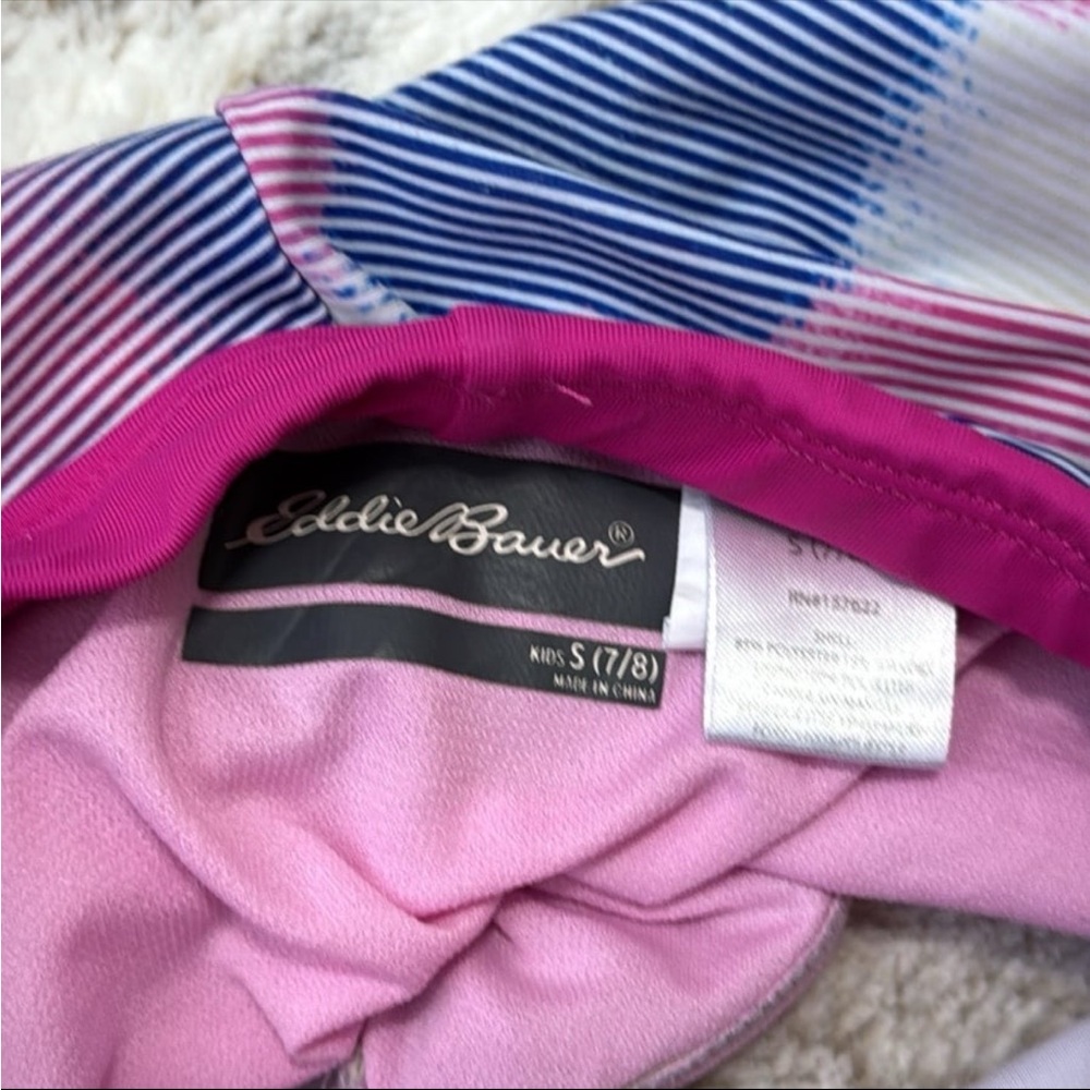 Eddie Bauer athletic shorts girls small pastel sporty stripes activewear workout - Picture 9 of 10